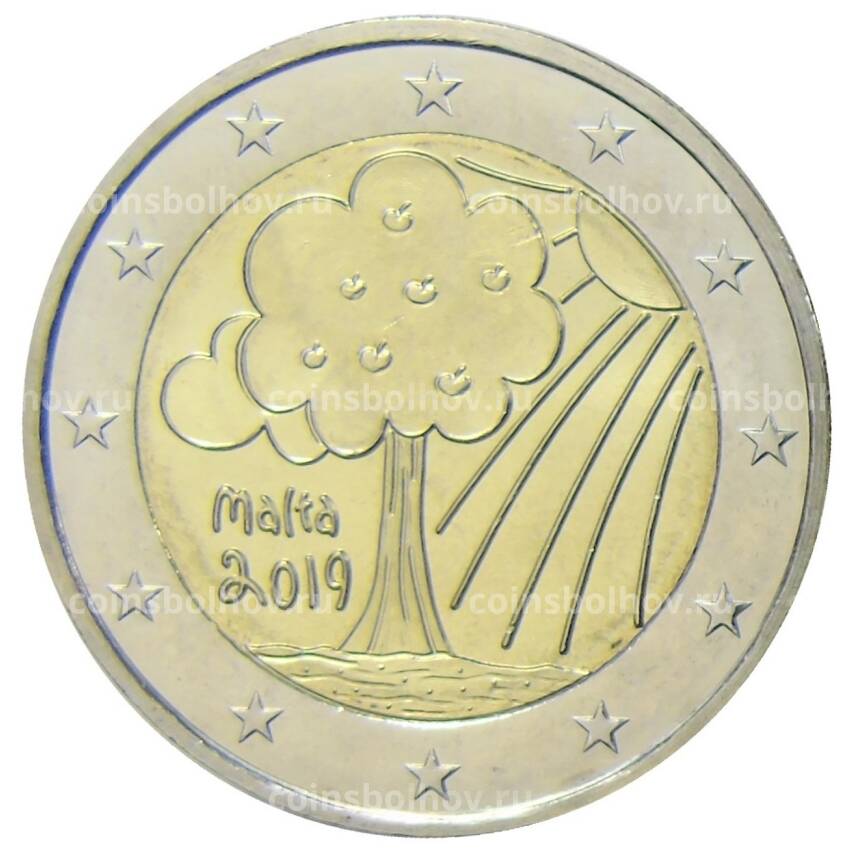 Монета 2 евро 2019 года Мальта —  Природа и окружающая среда