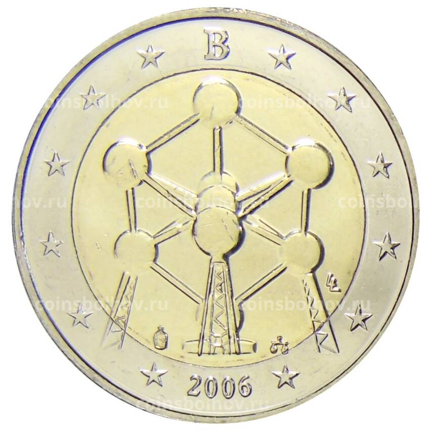 Монета 2 евро 2006 года Бельгия —  Конструкция Атомиум в Брюсселе