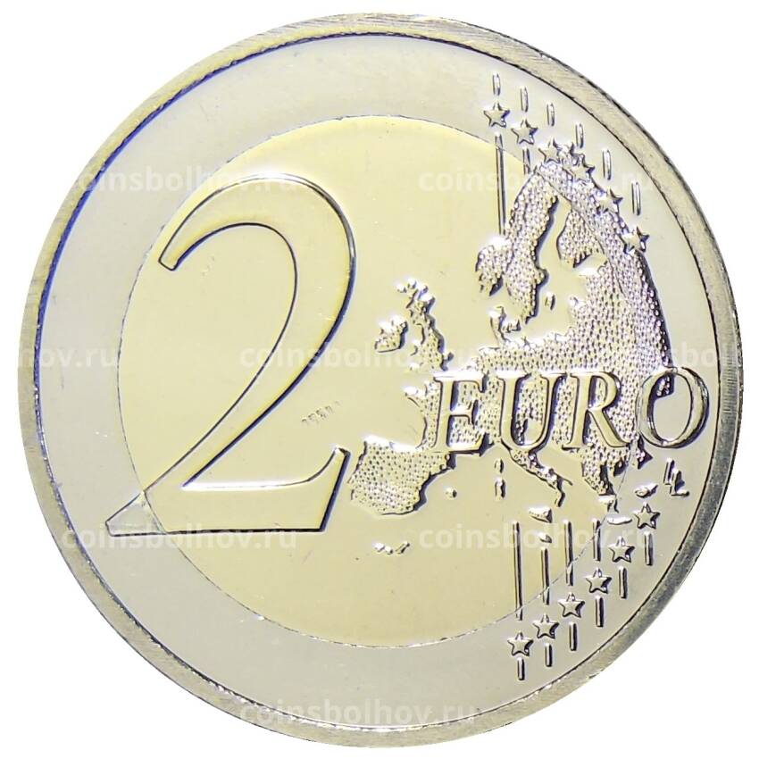 Монета 2 евро 2018 года Бельгия —  50 лет Запуску спутника ESRO-2B (вид 2)