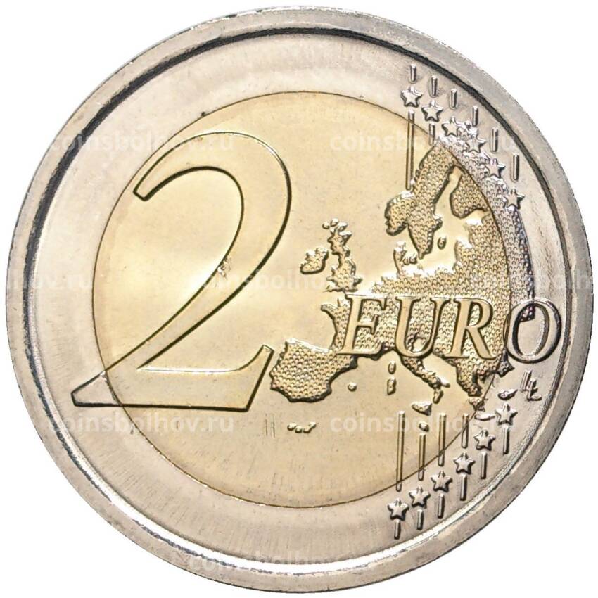 Монета 2 евро 2019 года Словения  —  100 лет основанию Люблянского университета (вид 2)