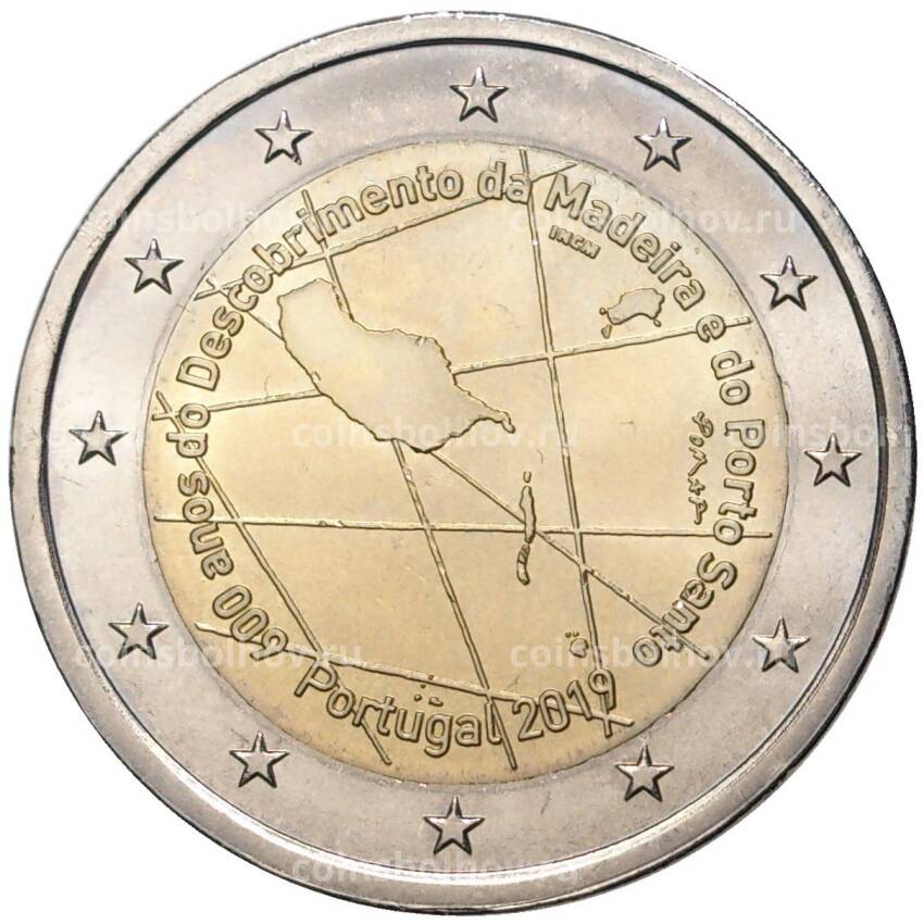 Монета 2 евро 2019 года Португалия —  600 лет открытию острова Мадейра