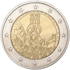Монета 2 евро 2019 года Эстония —  150 лет первому Эстонскому празднику песни (аверс)
