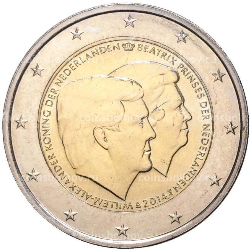 Монета 2 евро 2014 года Нидерланды —  Вступление на престол Короля Виллема-Александра