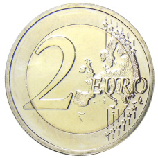 Монета 2 евро 2019 года Латвия —  Восходящее солнце (реверс)