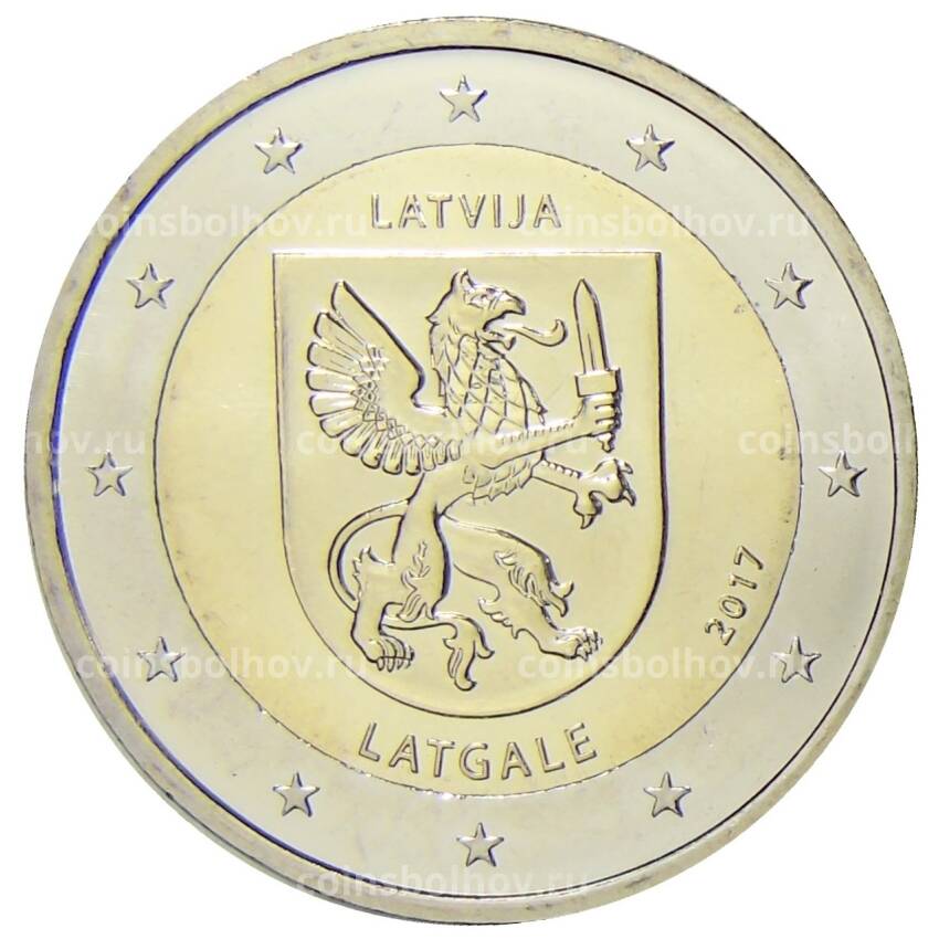Монета 2 евро 2017 года Латвия —  Исторические области Латвии — Латгалия