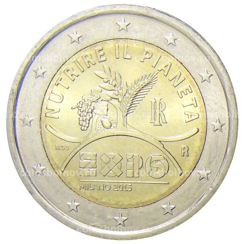 Монета 2 евро 2015 года Италия —  ЭКСПО 2015, Милан