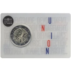 Монета 2 евро 2020 года Франция —  Медицинские исследования (COVID-19, в блистере) (аверс)