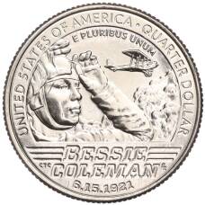Монета 1/4 доллара (25 центов) 2023 года D США «Американские женщины — Бесси Колман» (аверс)