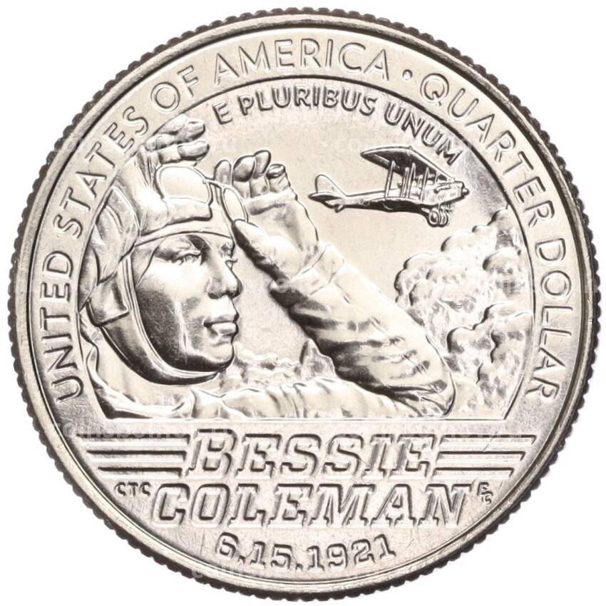 Монета 1/4 доллара (25 центов) 2023 года D США «Американские женщины — Бесси Колман»