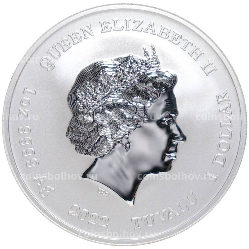 Монета 1 доллар 2022 года Тувалу —  Боги Олимпа — Афина (вид 2)