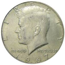 Монета 1/2 доллара (50 центов) 1967 года США (аверс)