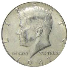 Монета 1/2 доллара (50 центов) 1967 года США (аверс)