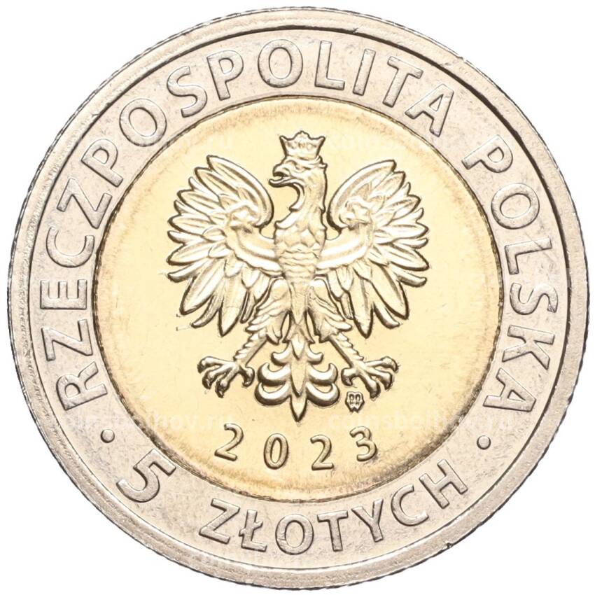 Монета 5 злотых 2023 года Польша —  Открой для себя Польшу — Канал через Вислинскую косу (вид 2)