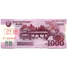 Банкнота 1000 вон 2008 года Северная Корея — Образец