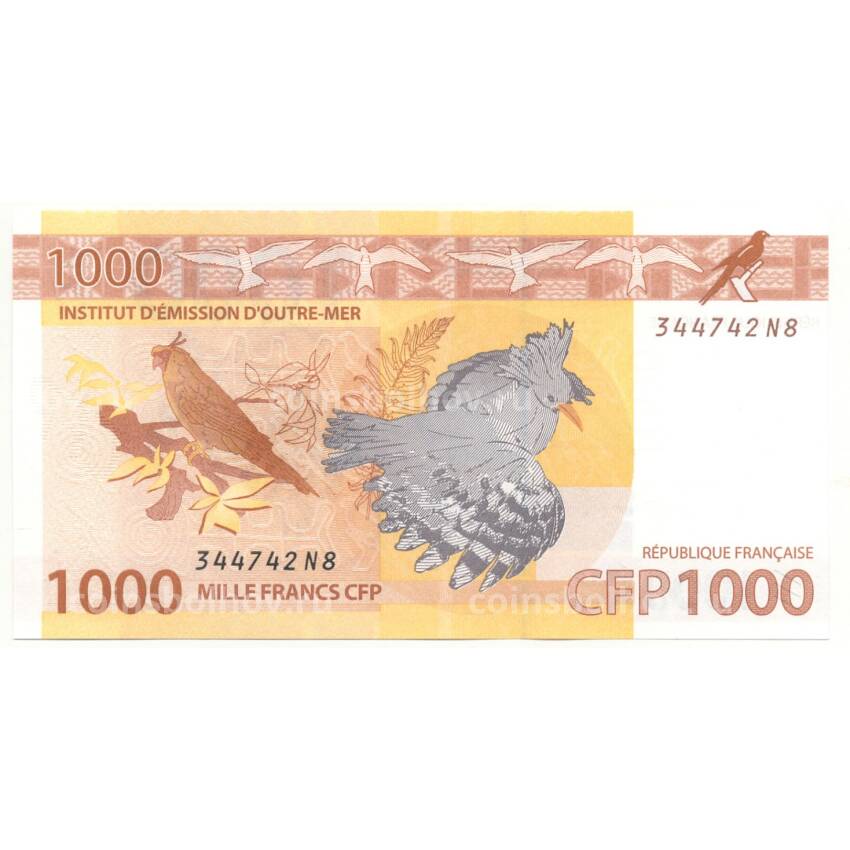 Банкнота 1000 франков 2014 года Французские Тихоокеанские территории (вид 2)