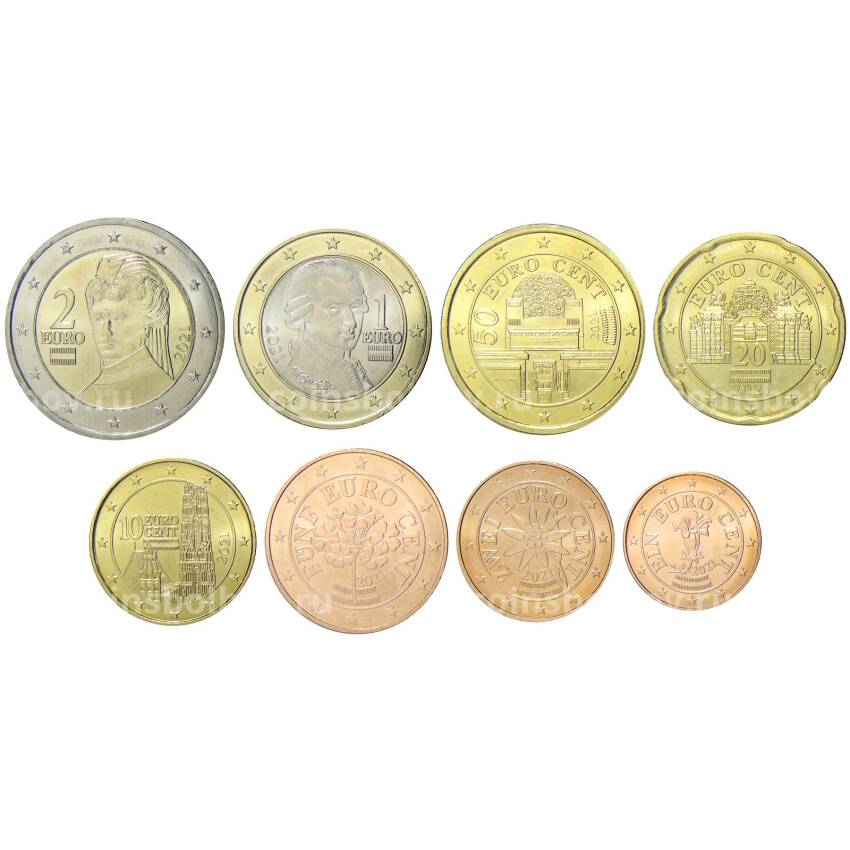 Годовой набор монет евро 2021 года Австрия