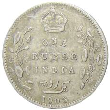 Монета 1 рупия 1906 года Британская Индия (аверс)