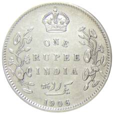 Монета 1 рупия 1906 года Британская Индия (аверс)