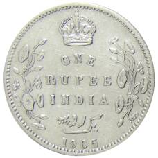 Монета 1 рупия 1905 года Британская Индия (аверс)