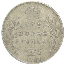 Монета 1 рупия 1904 года Британская Индия (аверс)
