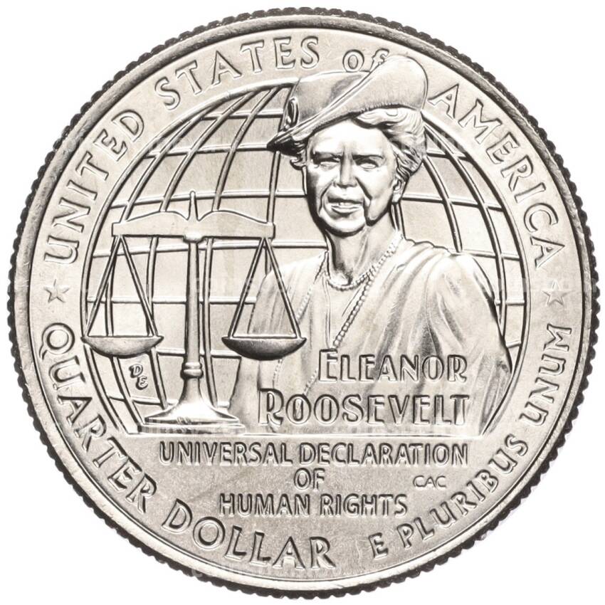 Монета  1/4 доллара (25 центов) 2023 года D США «Американские женщины — Элеонора Рузвельт»