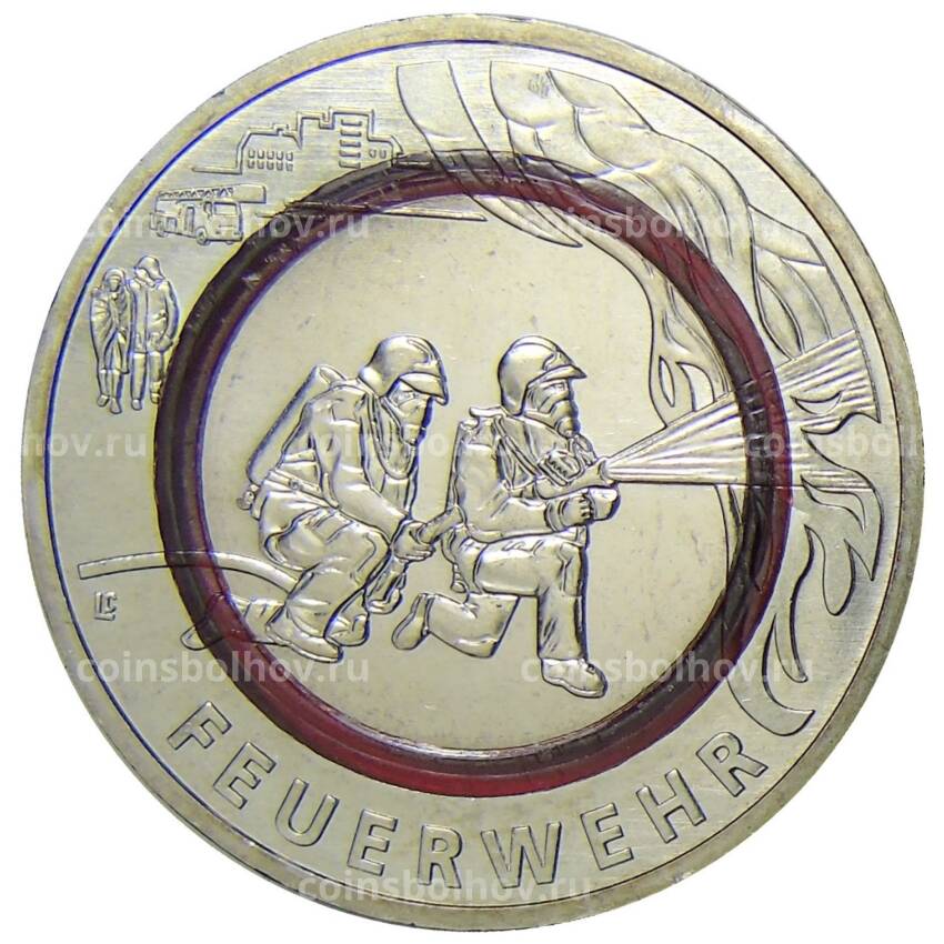 Монета 10 евро 2023 года G Германия  —  На службе общества — Пожарная охрана