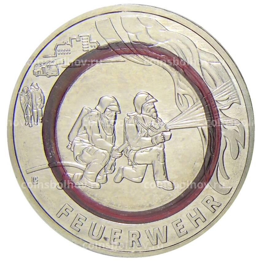 Монета 10 евро 2023 года J Германия  — На службе общества — Пожарная охрана
