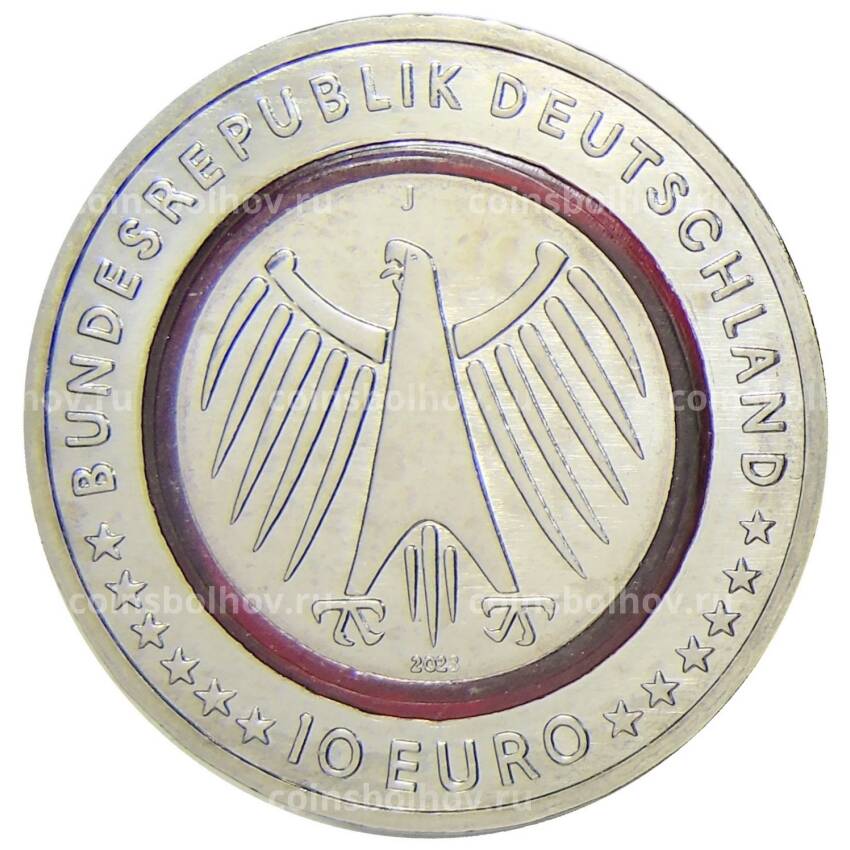 Монета 10 евро 2023 года J Германия  — На службе общества — Пожарная охрана (вид 2)