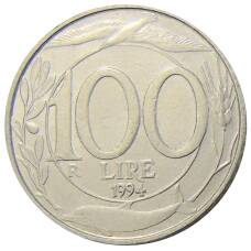 Монета 100 лир 1994 года Италия (аверс)