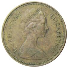 Монета 1 новый пенни 1971 года Великобритания (аверс)