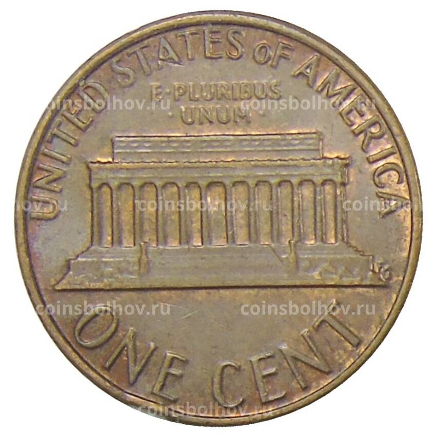 Монета 1 цент 1980 года D США (вид 2)
