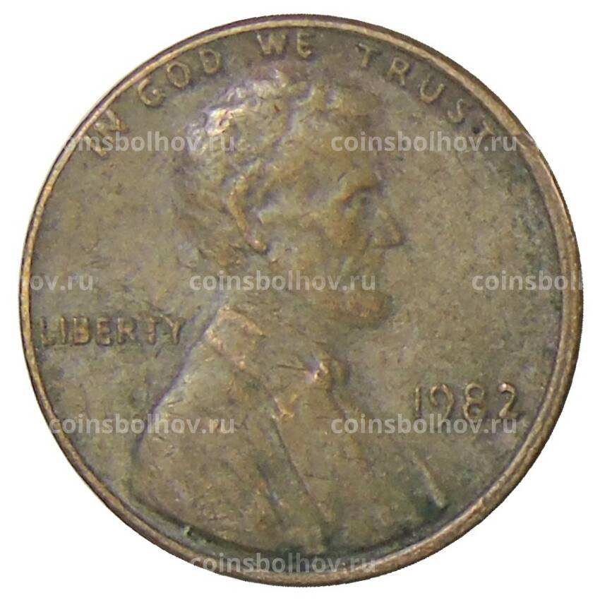 Монета 1 цент 1982 года США