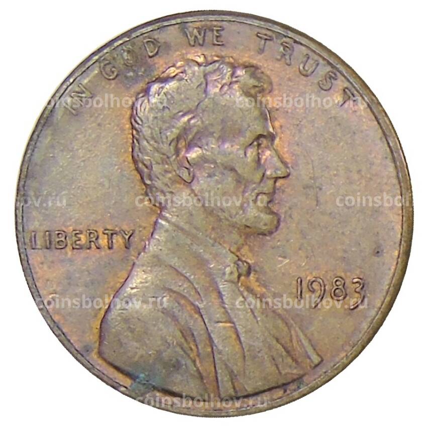 Монета 1 цент 1983 года США