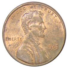 Монета 1 цент 1983 года США (аверс)