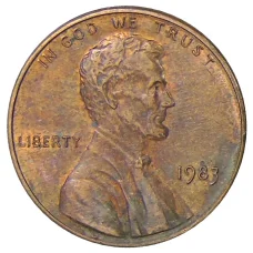 Монета 1 цент 1983 года США (аверс)