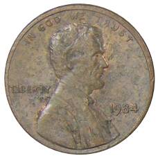 Монета 1 цент 1984 года США (аверс)