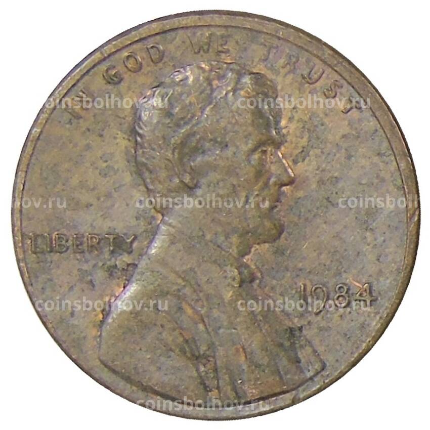 Монета 1 цент 1984 года США