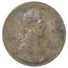 Монета 1 цент 1984 года США (аверс)