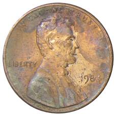 Монета 1 цент 1984 года США (аверс)