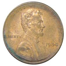 Монета 1 цент 1984 года США (аверс)