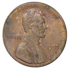 Монета 1 цент 1985 года США (аверс)