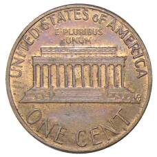 Монета 1 цент 1985 года США (реверс)