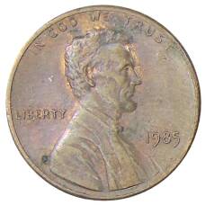 Монета 1 цент 1985 года США (аверс)