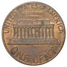 Монета 1 цент 1985 года США (реверс)