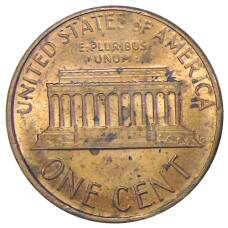 Монета 1 цент 1986 года D США (реверс)