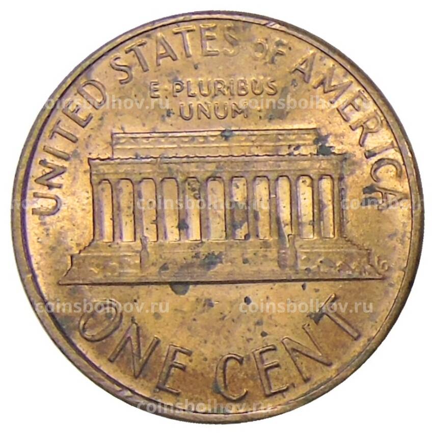 Монета 1 цент 1986 года D США (вид 2)