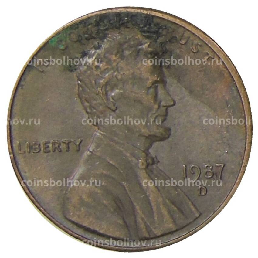 Монета 1 цент 1987 года D США