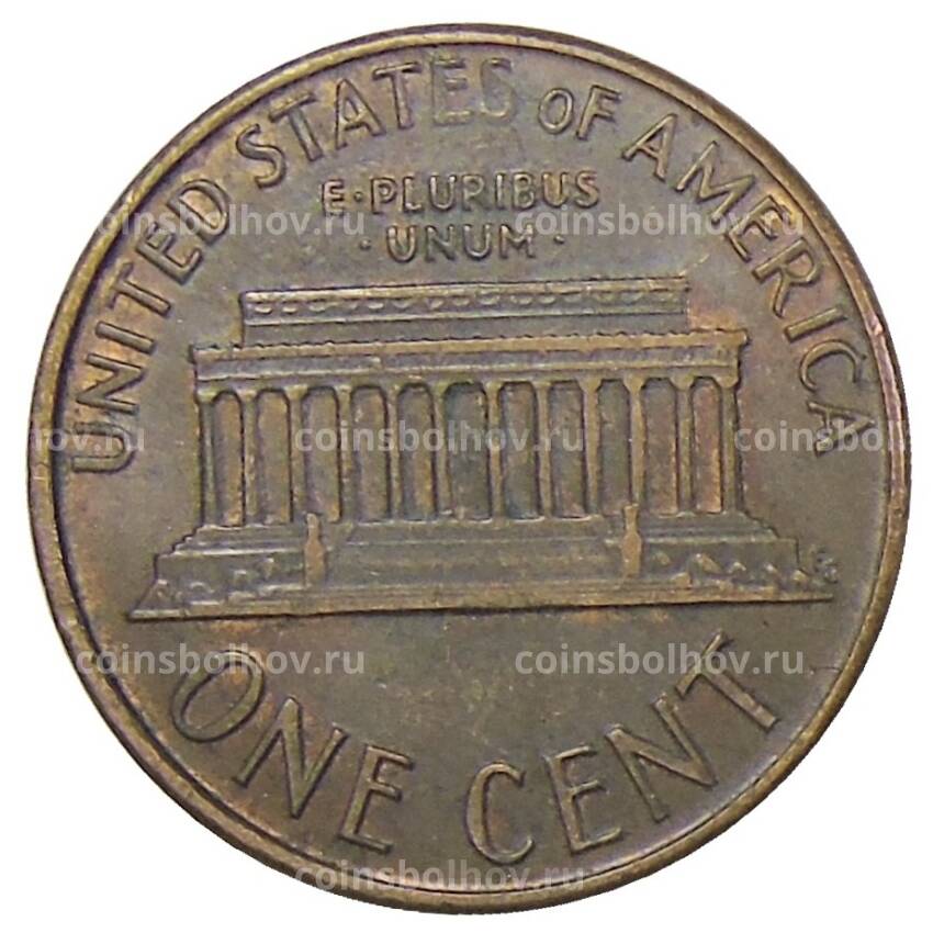 Монета 1 цент 1987 года D США (вид 2)