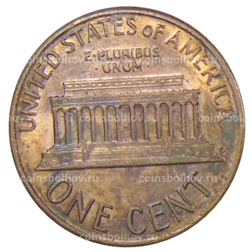Монета 1 цент 1987 года США (вид 2)