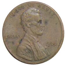 Монета 1 цент 1988 года США (аверс)